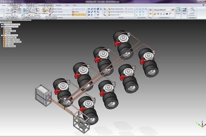 液压轴模块载体平台SolidEdge
