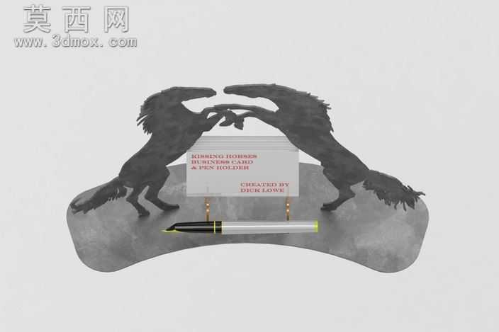 "接吻马"名片夹,名片自然拼图、3d持有人metalcraftdesign