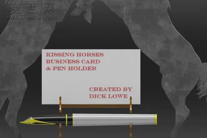 "接吻马"名片夹,名片自然拼图、3d持有人metalcraftdesign