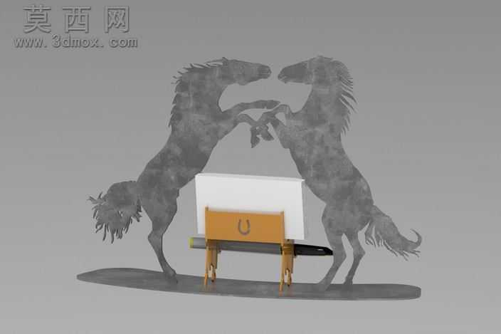 "接吻马"名片夹,名片自然拼图、3d持有人metalcraftdesign