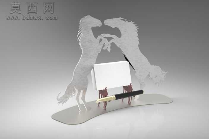 "接吻马"名片夹,名片自然拼图、3d持有人metalcraftdesign