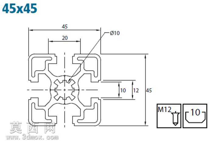 ��ѹ��Aluminiuim45x45Al6063-T5
