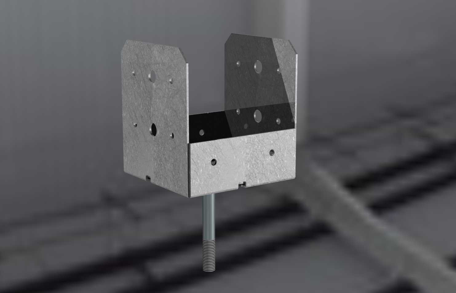 IRONCAD 2014-4 x 4镀锌锚柱