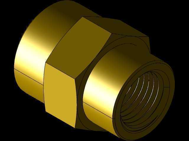 3/8英寸FNPT X 1/4英寸FNPT黄铜异径管