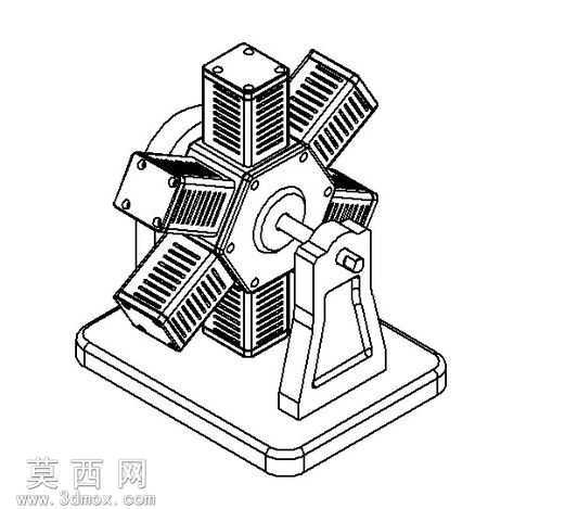 气动6缸星形发动机