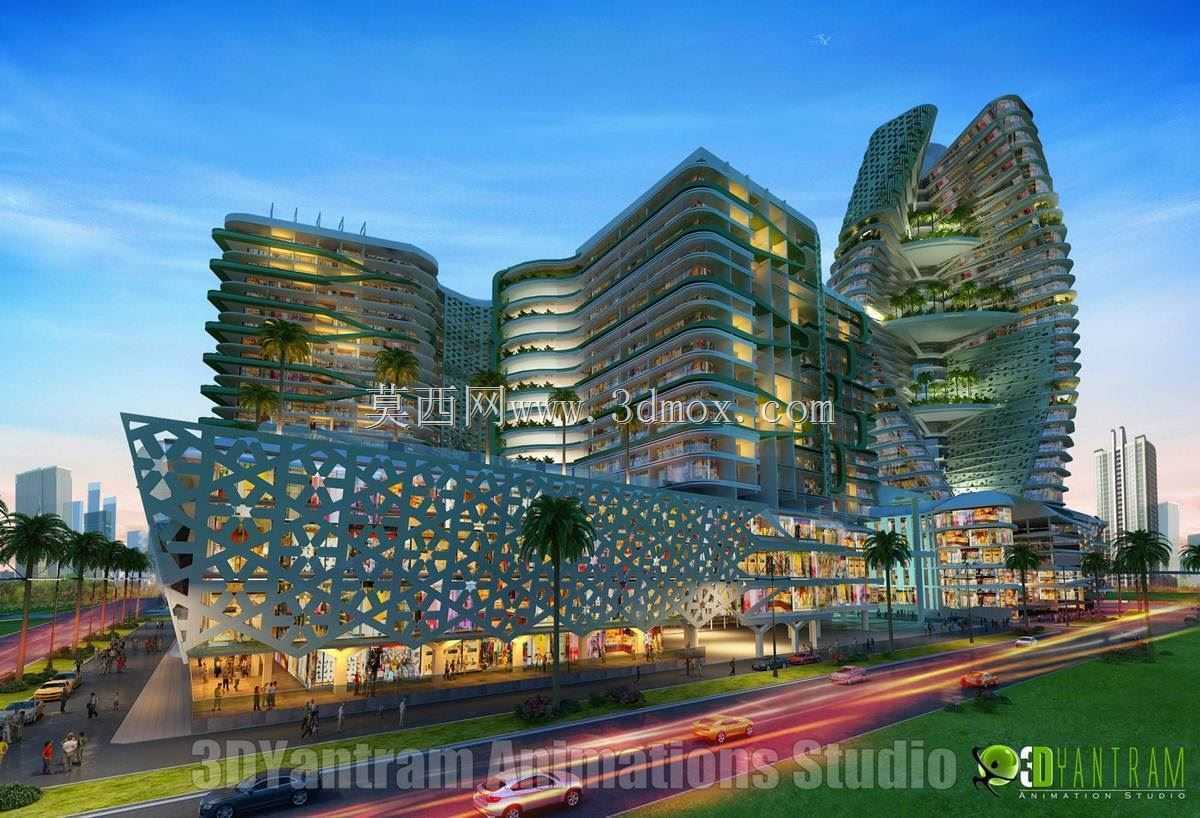三维建筑外部渲染
