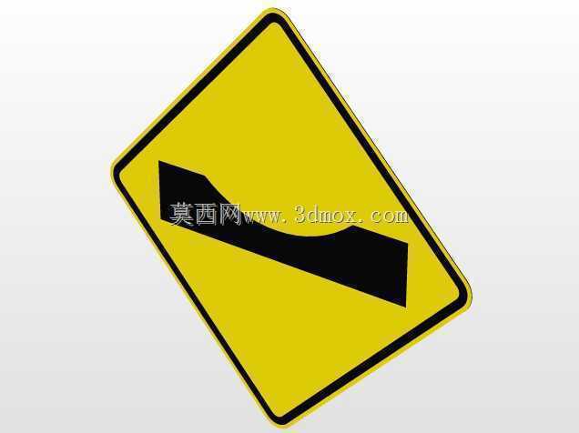 突然倾斜W14-3道路标志