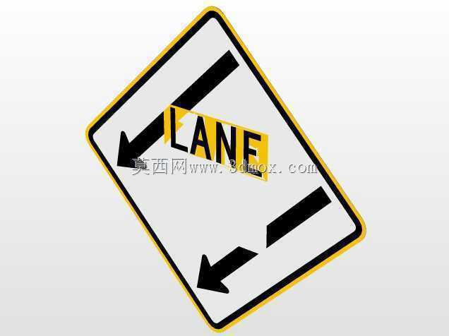 车道末端(右/左箭头)W9-2(2)(左/右)道路标志