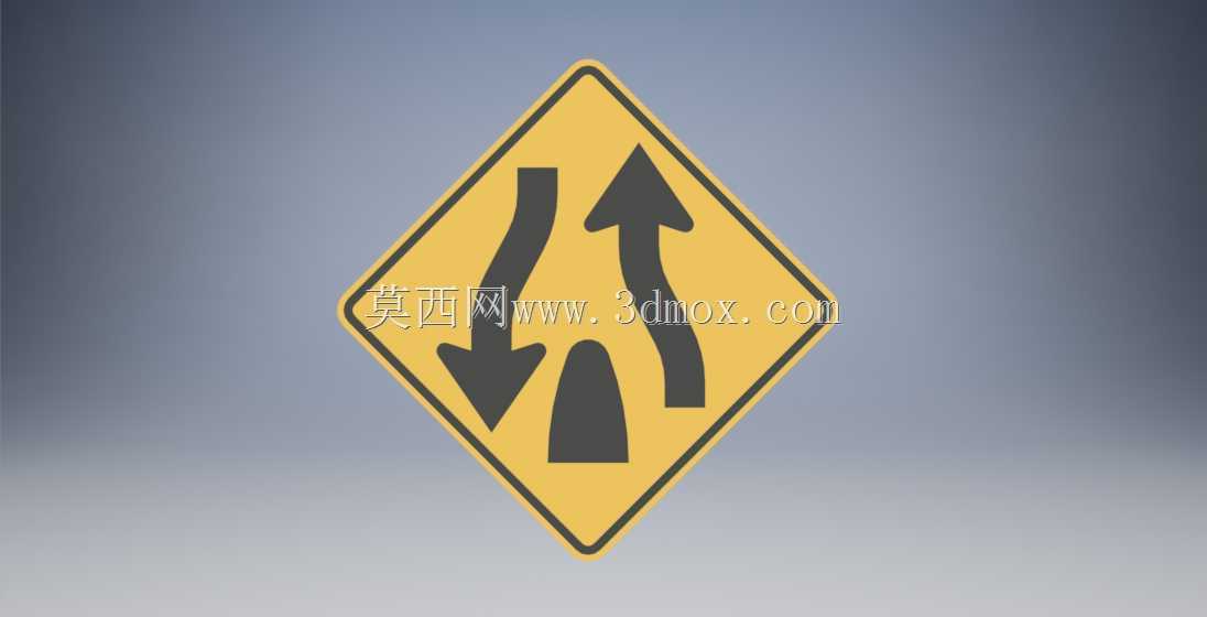 前方分隔公路W6-1/分隔公路末端W6-2道路标志