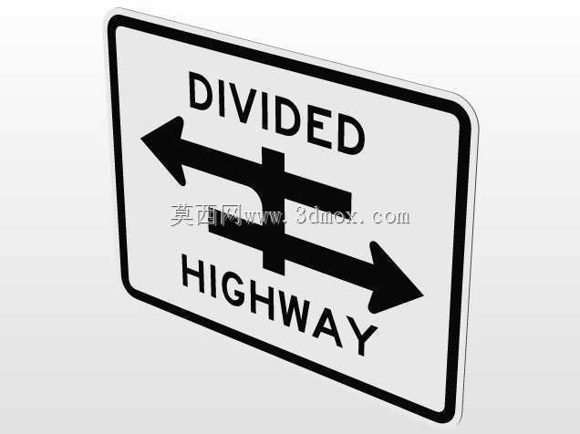 分隔式公路交叉口R6-3/R6-3a道路标志
