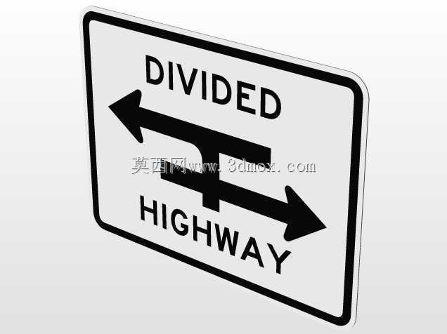 分隔式公路交叉口R6-3/R6-3a道路标志