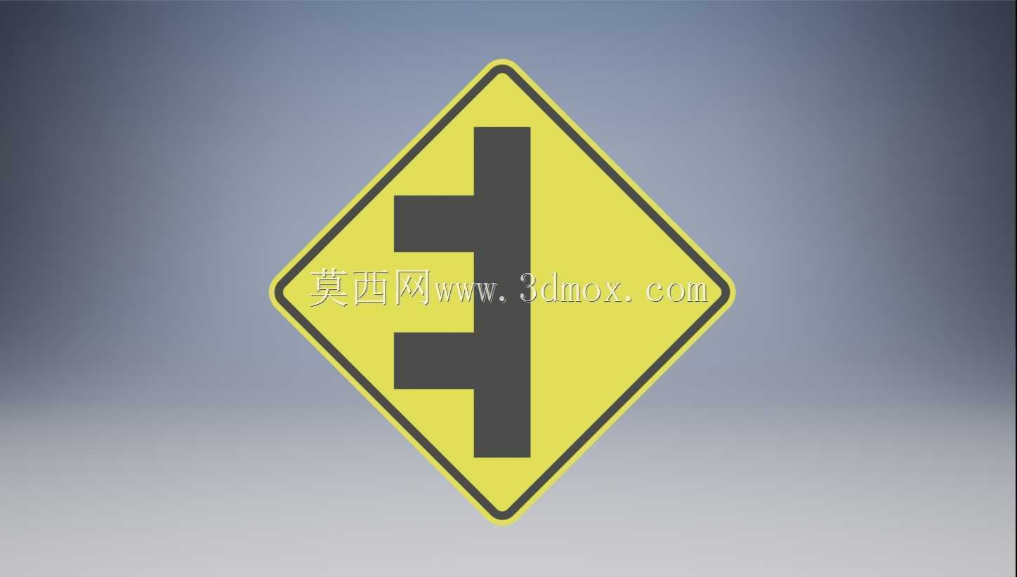 左右两侧道路W2-8L/W2-8R道路标志