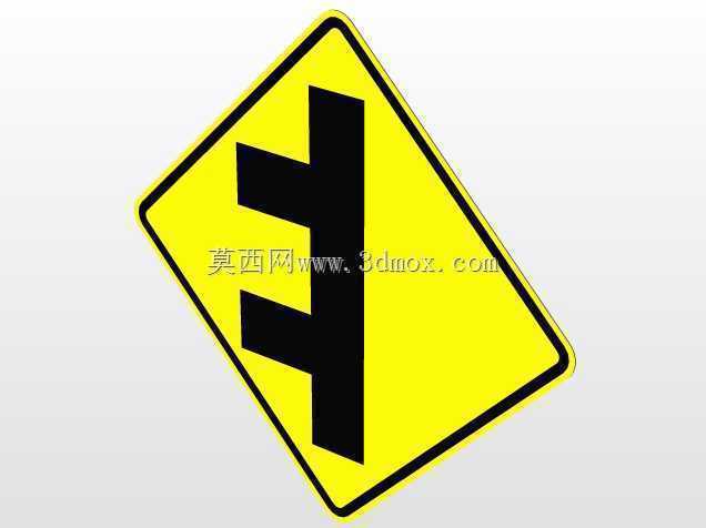 左右两侧道路W2-8L/W2-8R道路标志