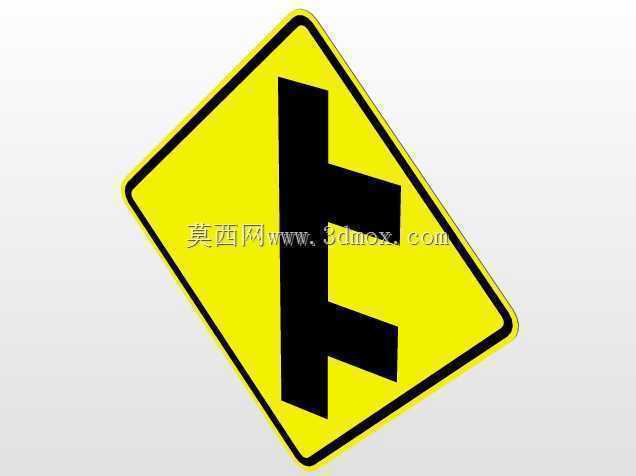 左右两侧道路W2-8L/W2-8R道路标志