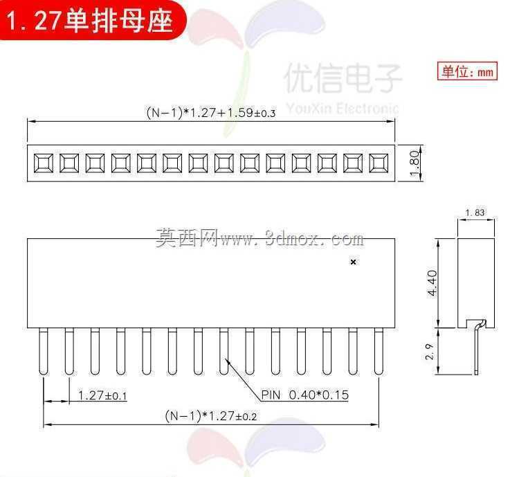 单销头1.27mm