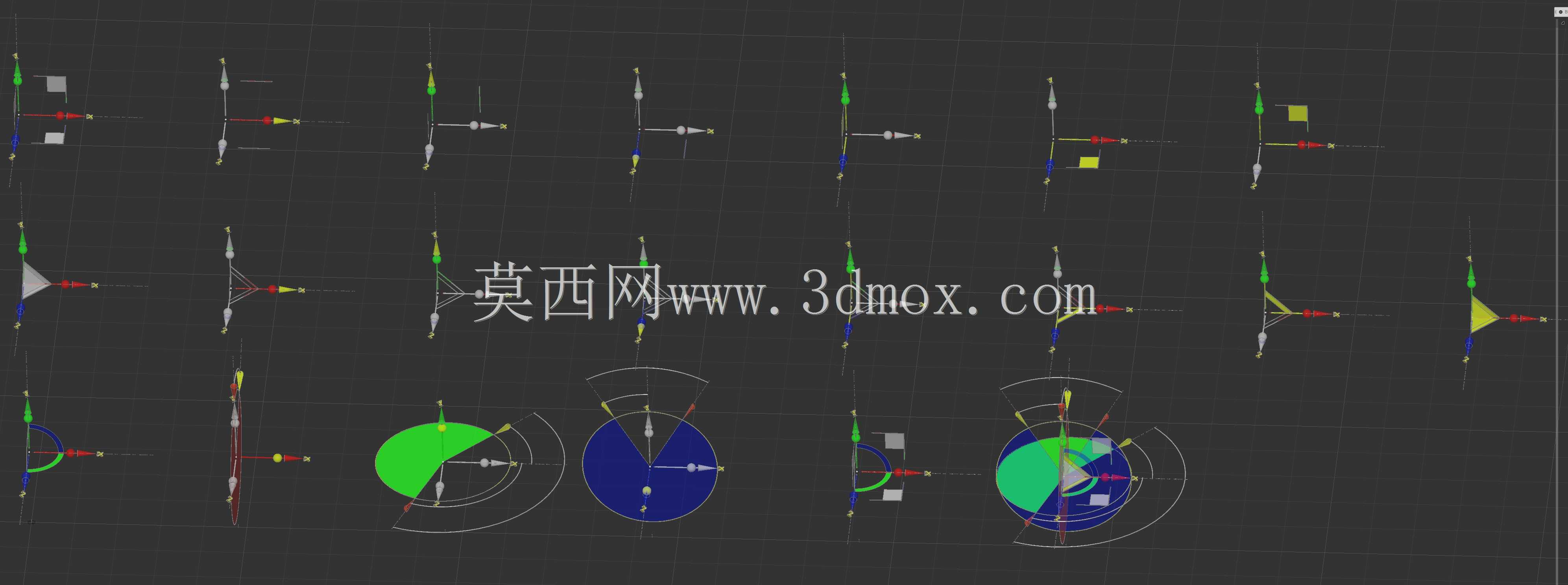 移动旋转缩放gizmo轴向平面均匀X Y Z钎焊