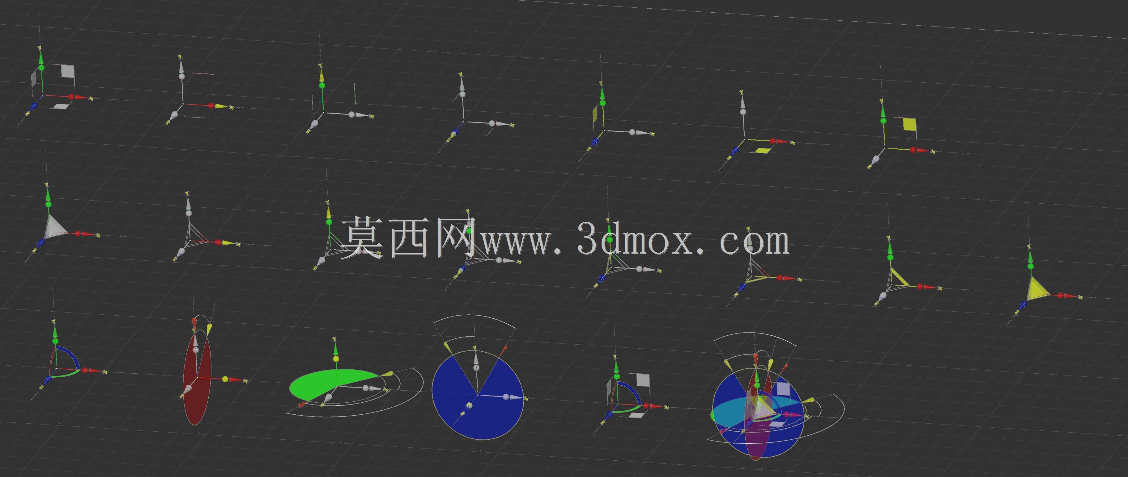 移动旋转缩放gizmo轴向平面均匀X Y Z钎焊