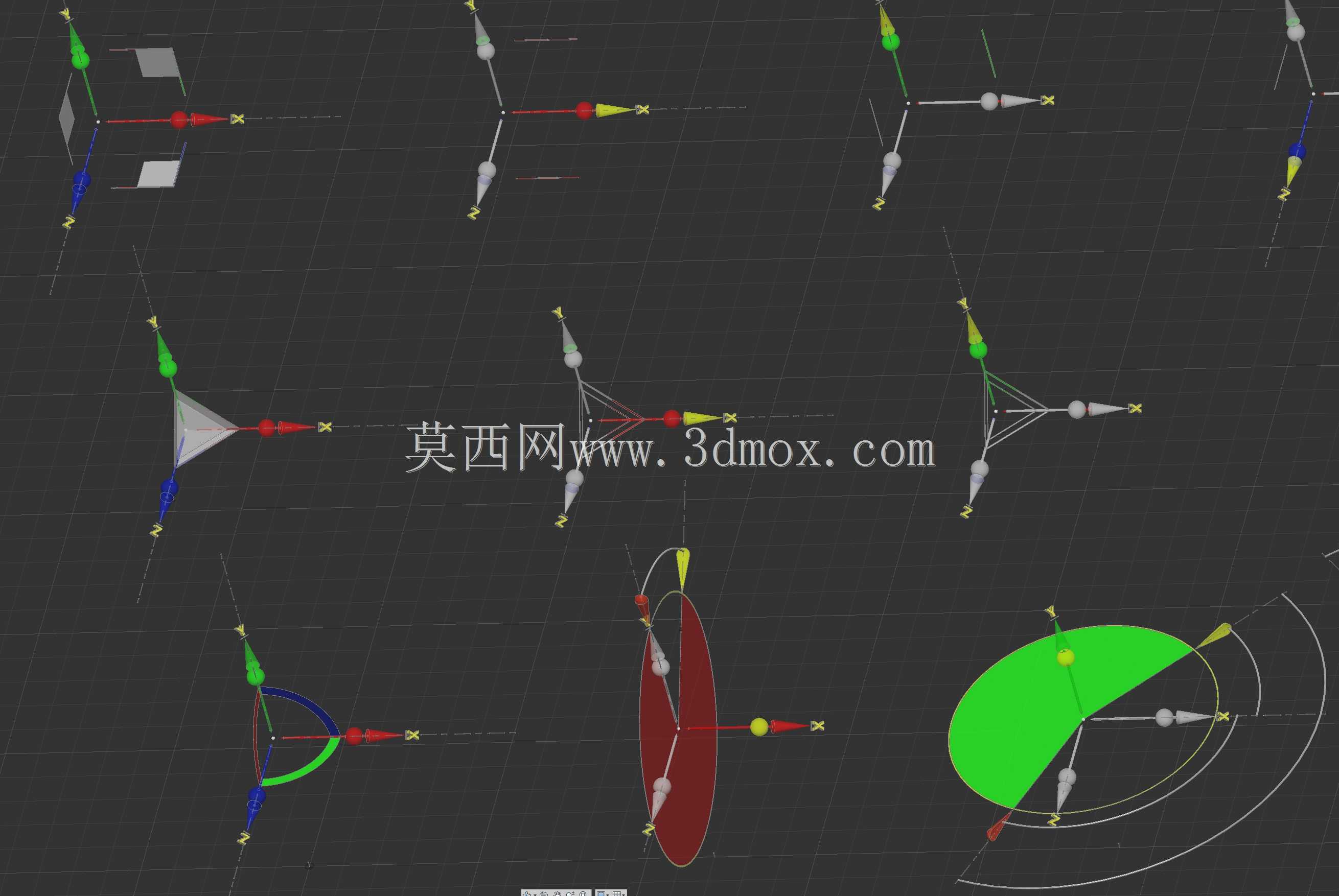 移动旋转缩放gizmo轴向平面均匀X Y Z钎焊