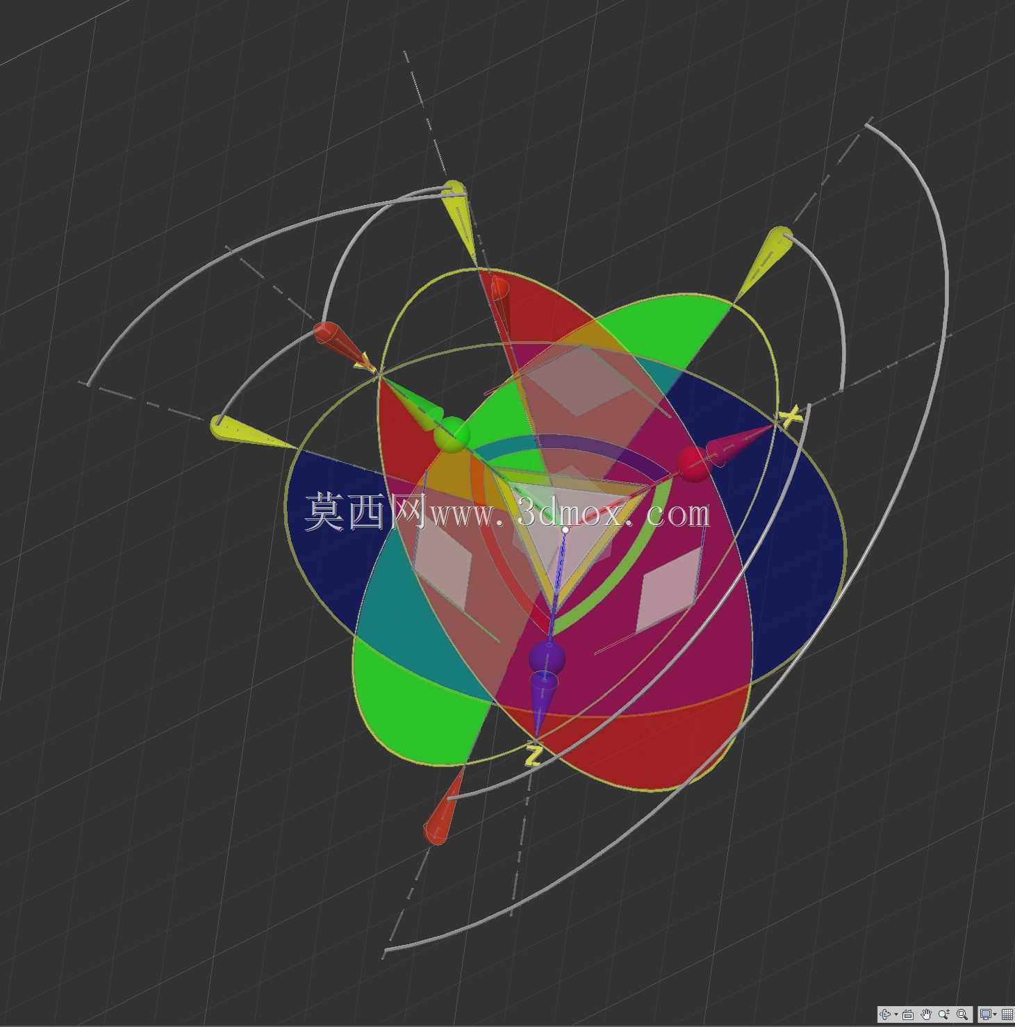 移动旋转缩放gizmo轴向平面均匀X Y Z钎焊
