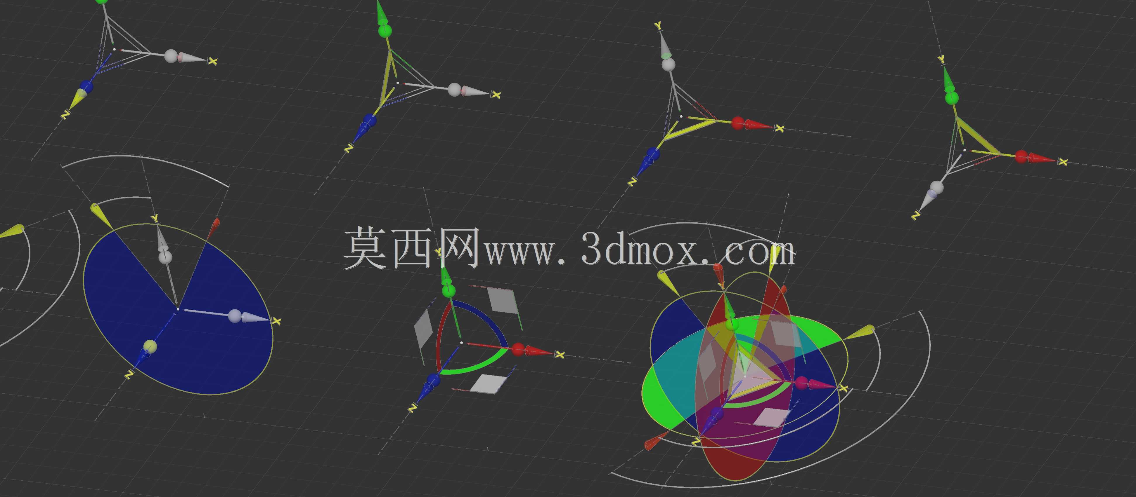 移动旋转缩放gizmo轴向平面均匀X Y Z钎焊