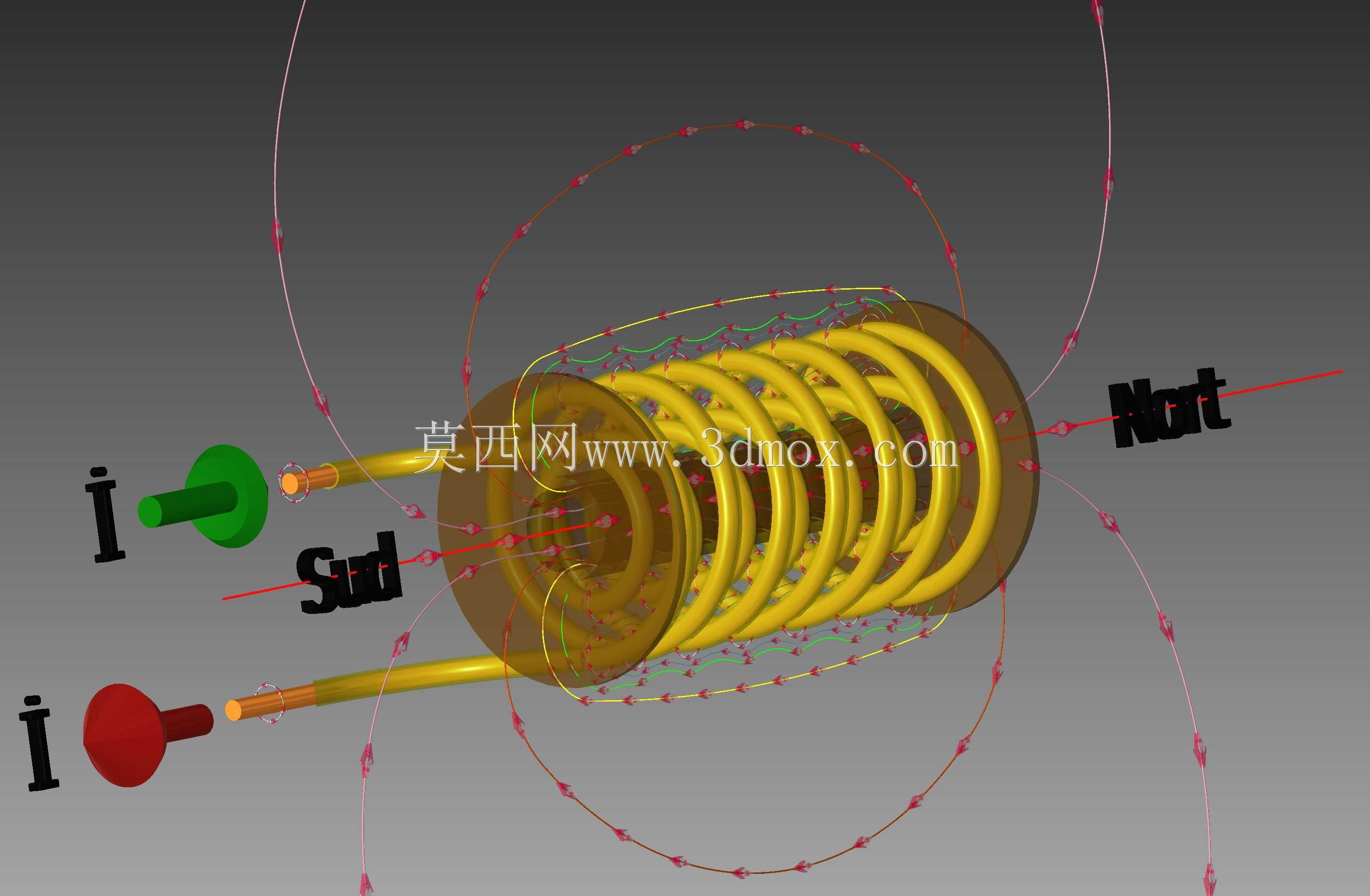 soléno?de bobine Champ magnétique,braz,autodesk发明家\u0026 fusion 2013