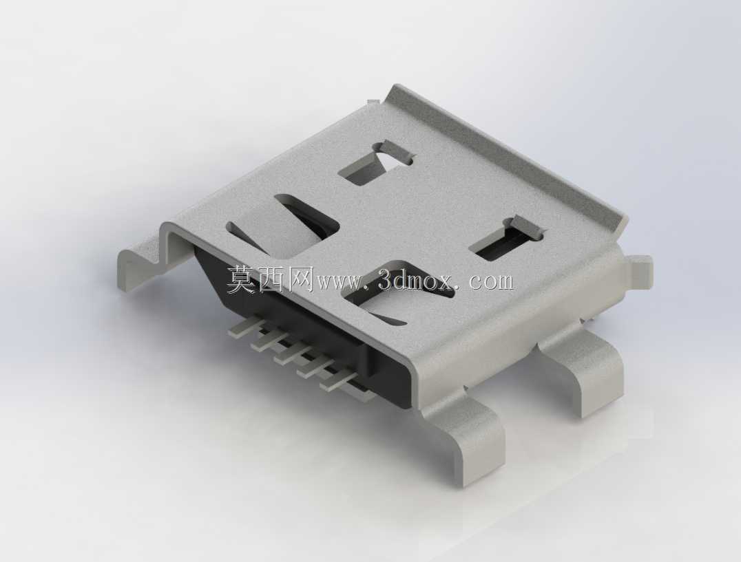 Micro USB 0.8mm沉板 带卷边