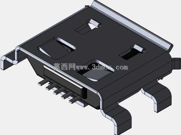 Micro USB 0.8mm沉板 带卷边