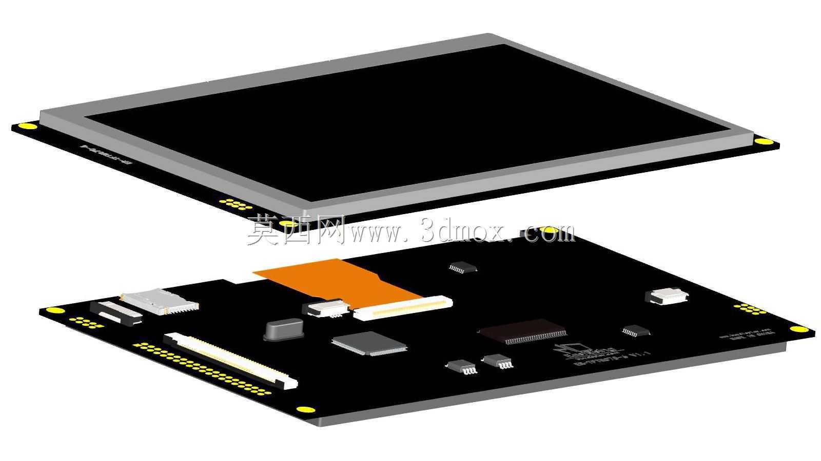 SPI 7英寸TFT LCD显示屏1024x600 w/RA8876 OPTL电容式触摸屏