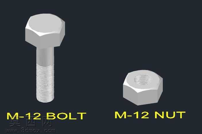 3D����˨����ĸ(M-12)
