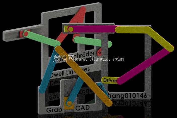 4个驻留滑块连杆-2个GIF(SolidWorks 2015)