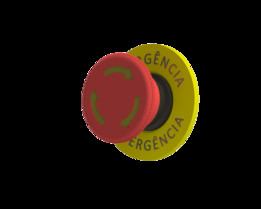 Bot?o de emerg��ncia 40mm com disco amarelo