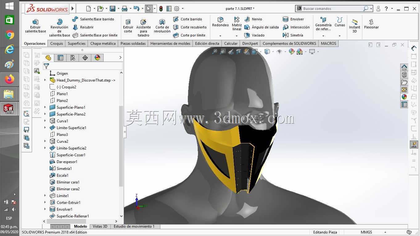 Cubrebocas Solidworks(面具蝎子)