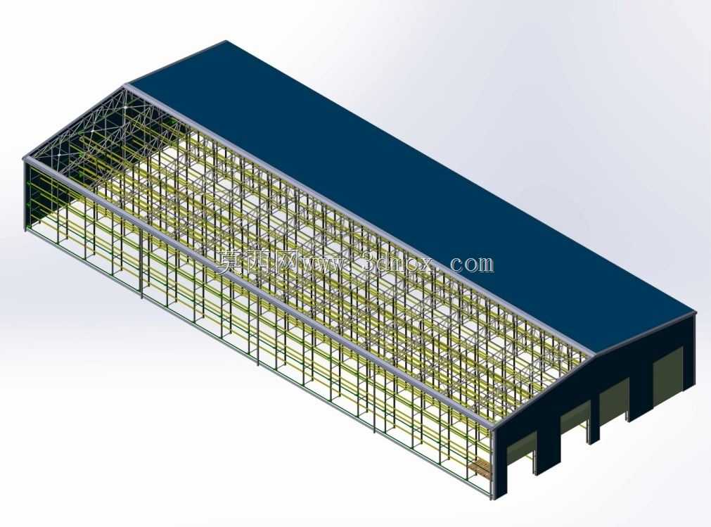 仓库由20x50x6 m机架制成