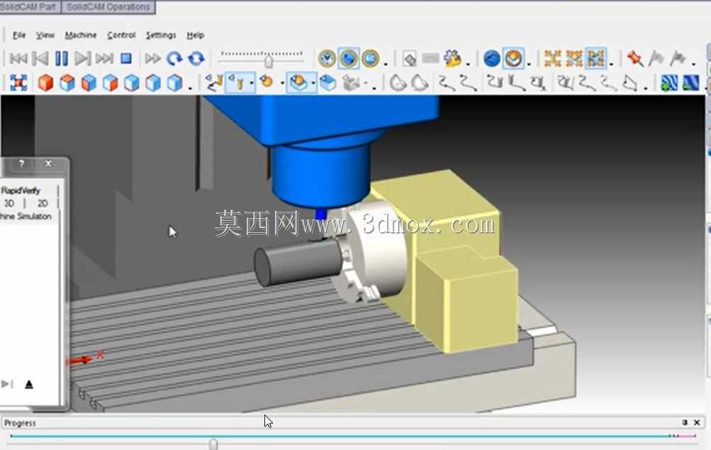 Mazak VTC300C Mazatrol 640M四轴Solidcam SolidWorks