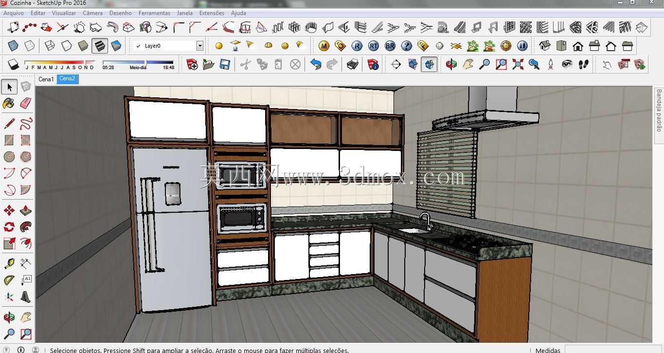 Sketchup��Cozinha Planejada+Cen��rio