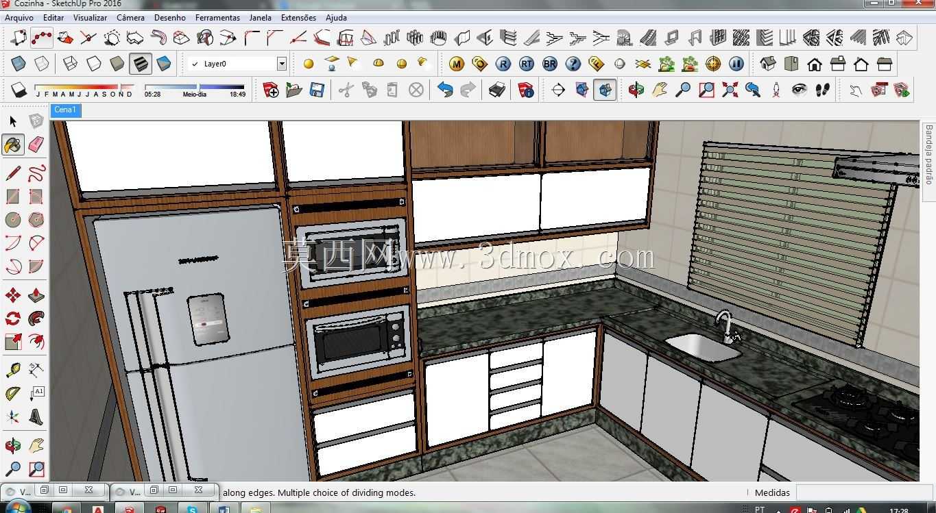 Sketchup��Cozinha Planejada+Cen��rio