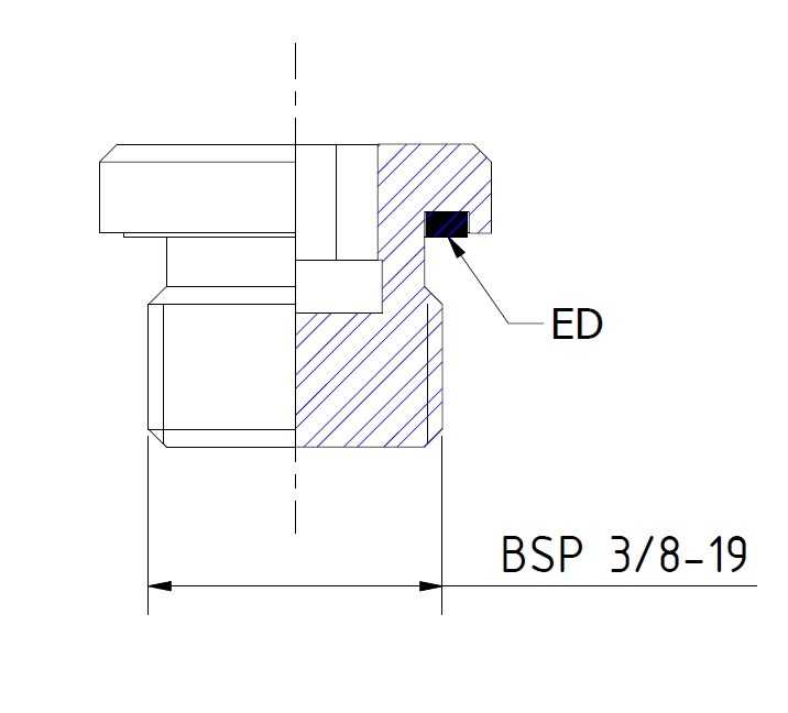 带密封件BSP 3/8-19的带EXAGON凹头的封闭塞
