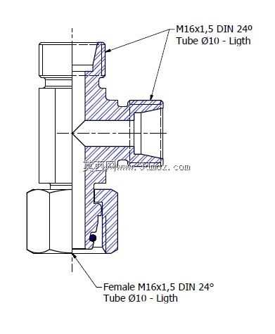 T型横向Fêmea Ajustável DKO tubo 10级