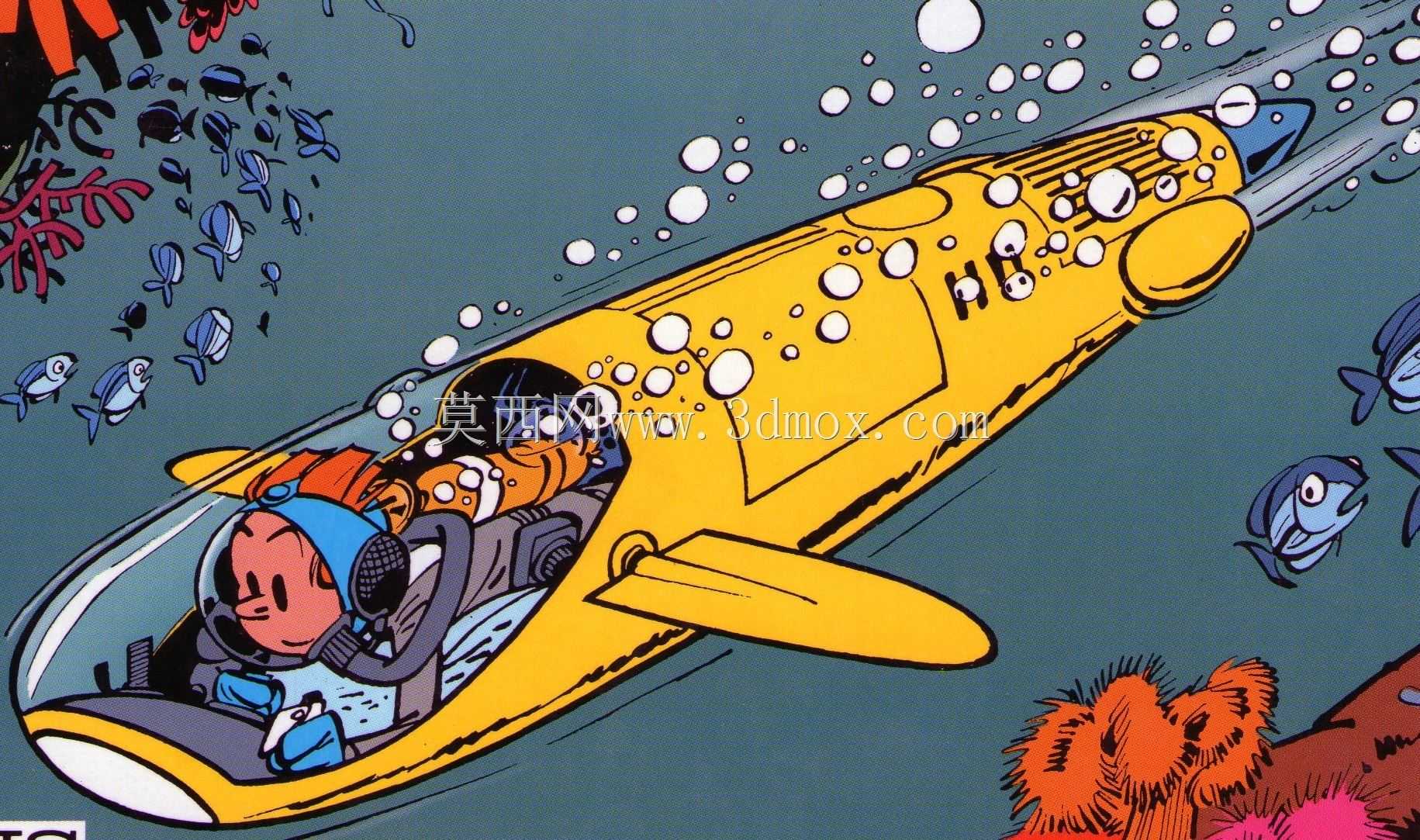 一人潜水艇从斯皮鲁漫画弗兰昆。