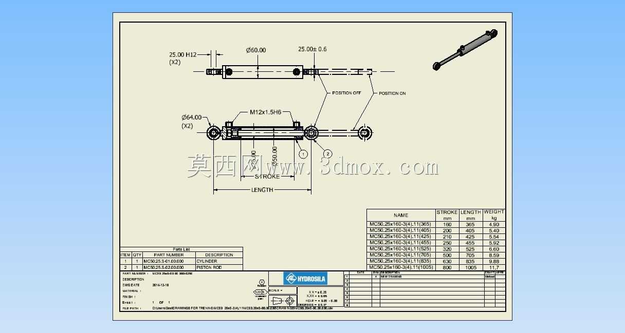 Hidraulic Cilindar-МС5025XS-3(4)。11