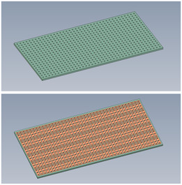 PCBͨ��100x50 2,54 FR4 TA020