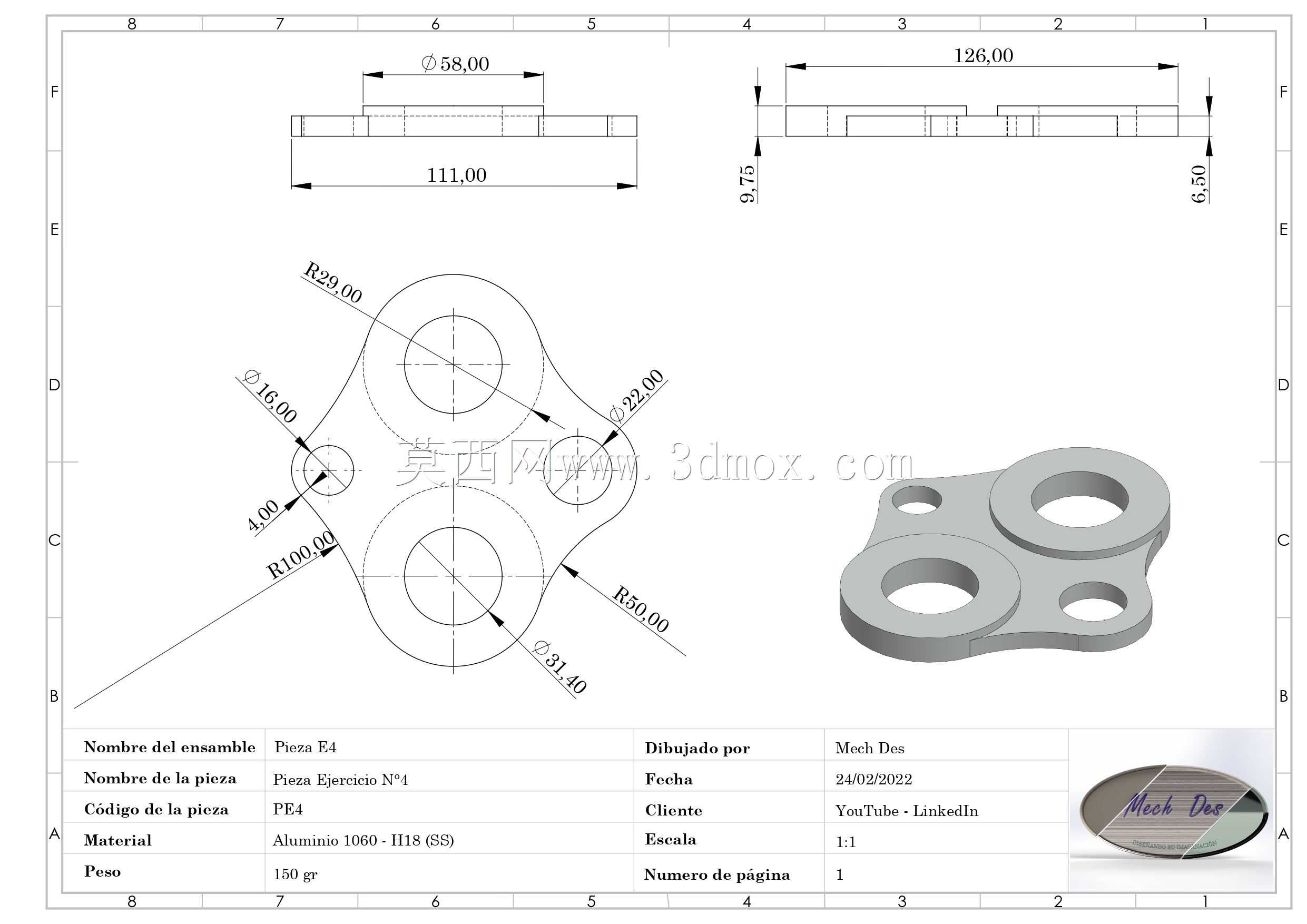 Pieza Ejercicio 4号
