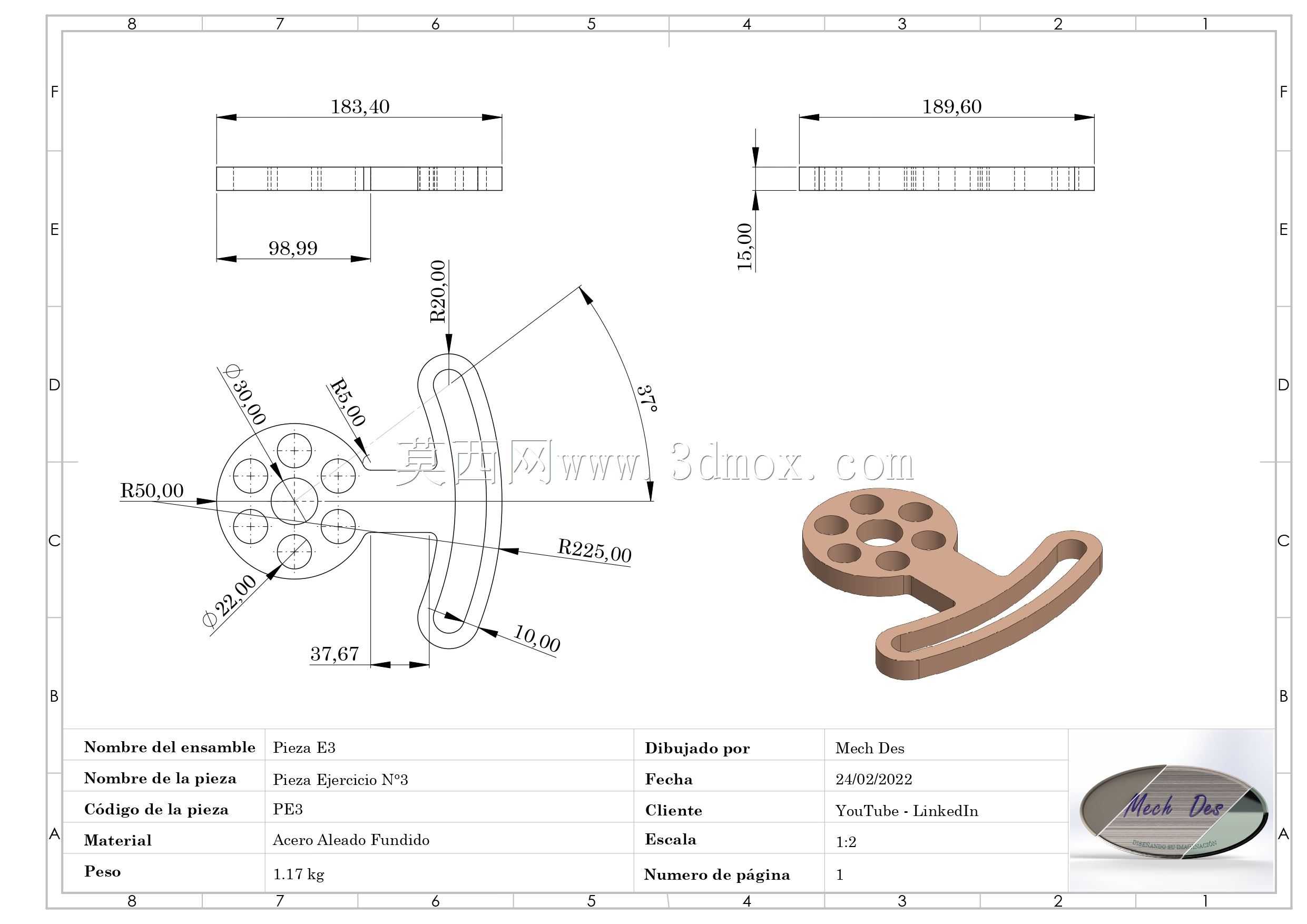 Pieza Ejercicio 3号