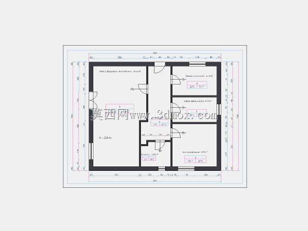 AutoCad House俯视草图