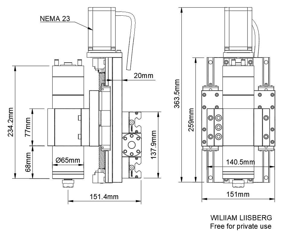 数控机床Z轴组件-800W?65主轴,NEMA 23