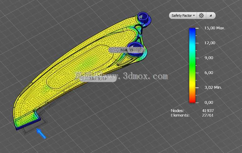 AUTODESK arm��18.87kg��FOS 3.02��