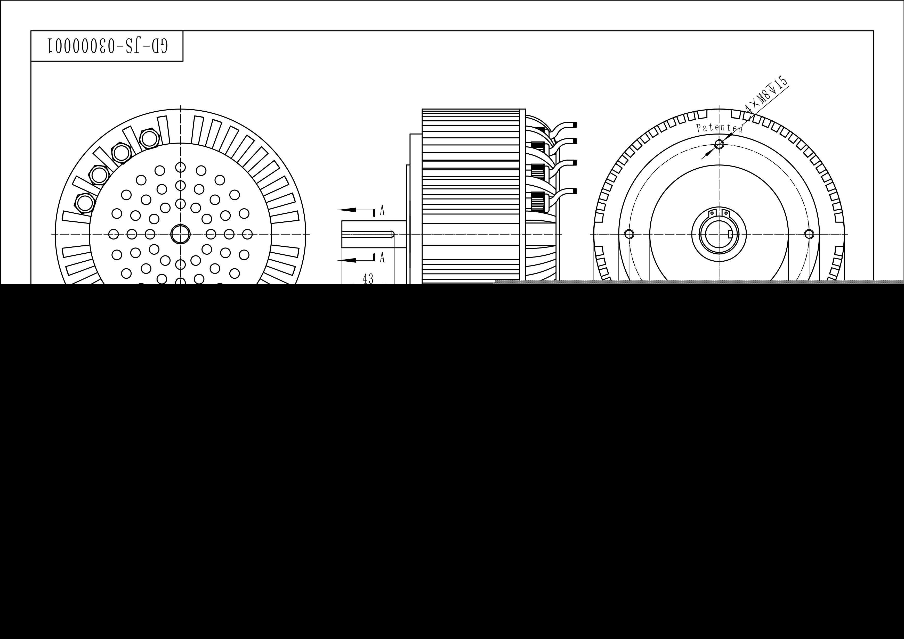 风冷电机BLDC 5kW 13Nm(峰值10kW,45Nm)