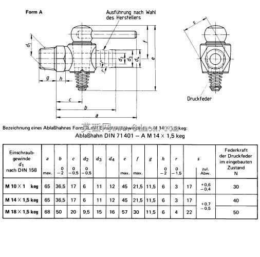 ��ˮ��ͷM14X1,5��׶�Σ�A DIN 71401