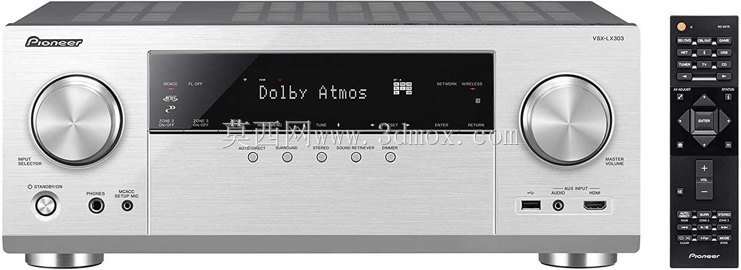 Pioneer_AV Reciver 9.2_VSX-LX 303_Silber