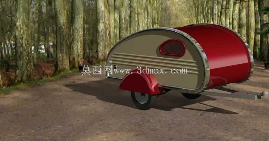 复古露营泪滴拖车